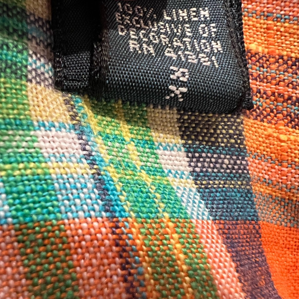 RALPH LAUREN 100% Linen Size S Orange Plaid Men’s Shirt.. Gorgeous color combo. - Picture 7 of 8